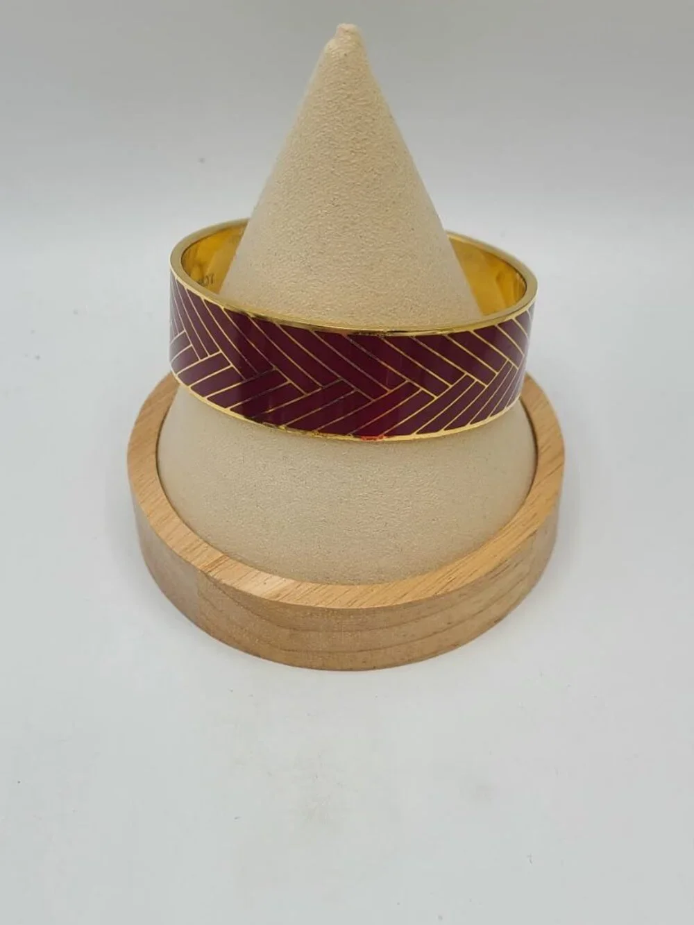 J Crew Red Gold Enamel Gold Tone Bangle Bracelet